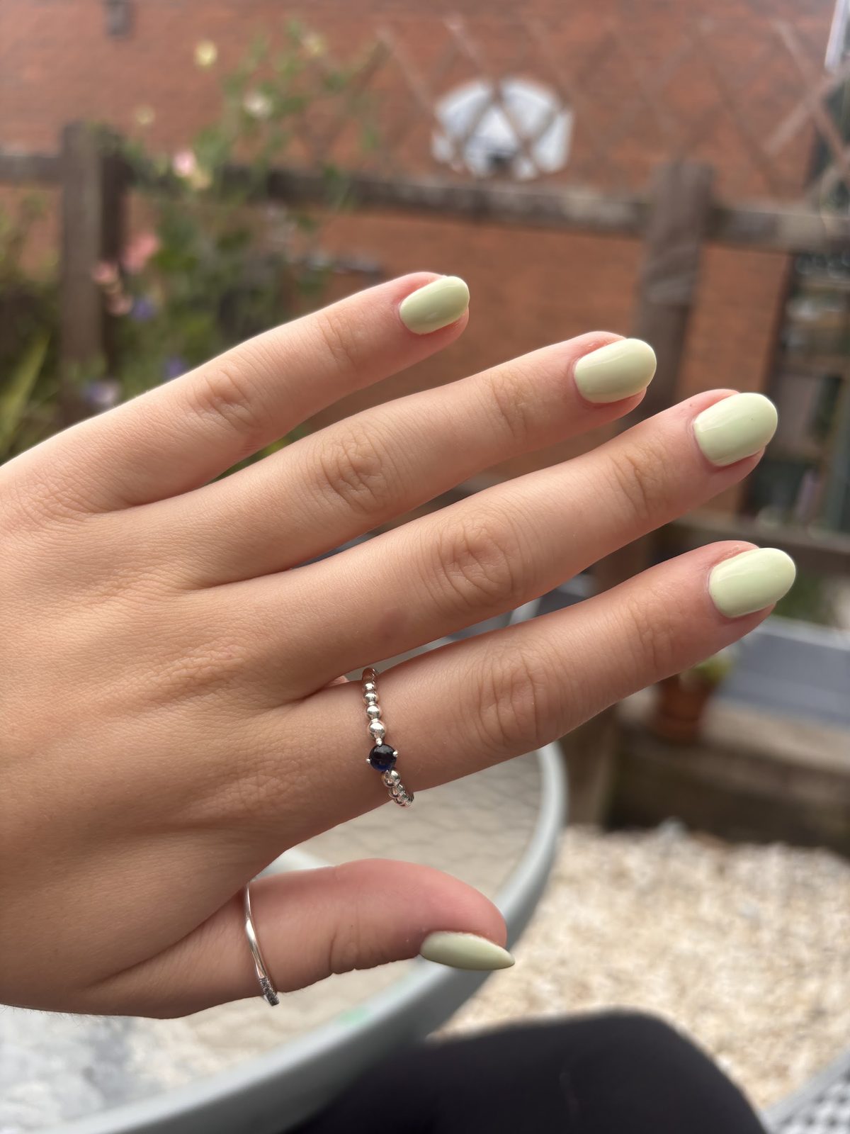 Short pastel sage gel nails